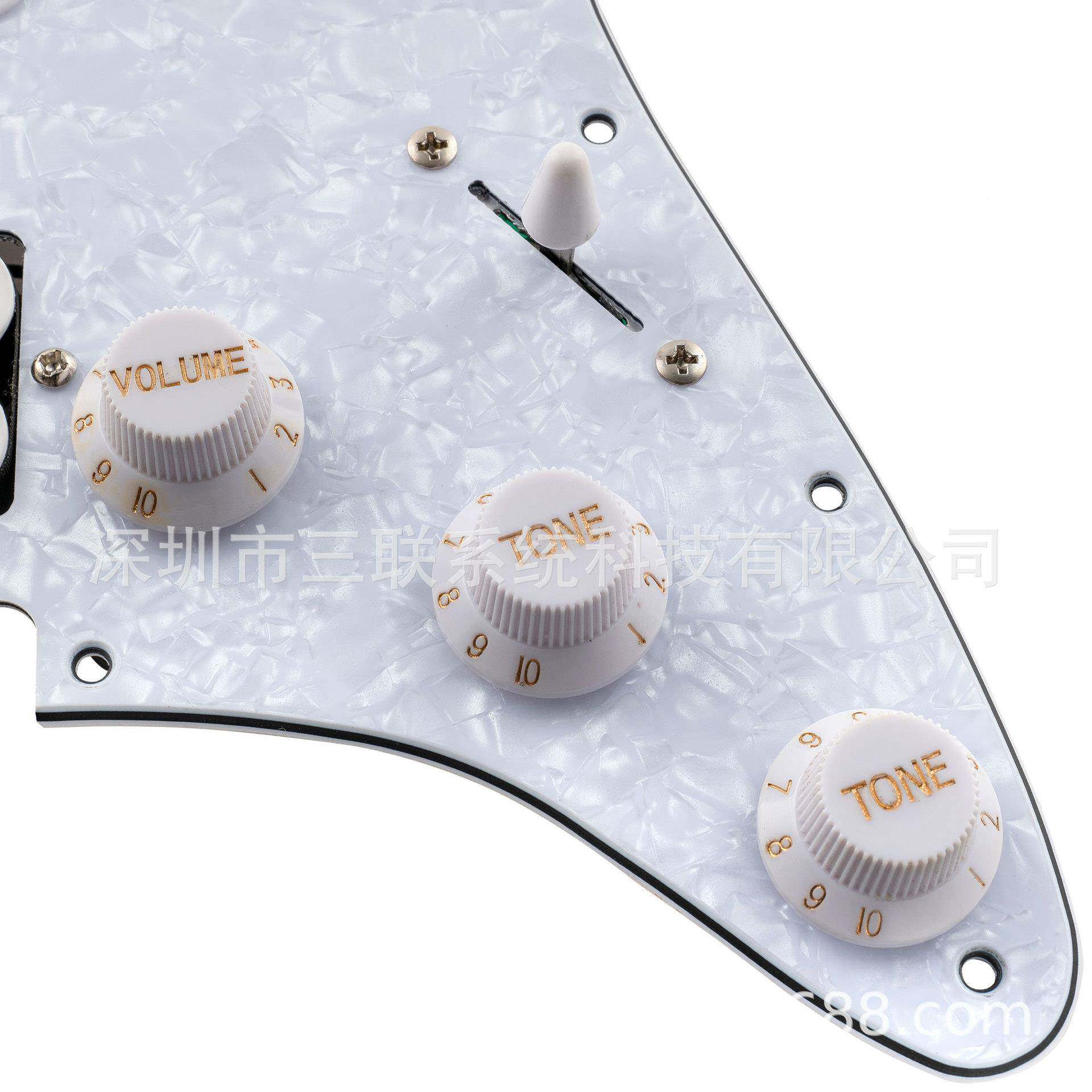 电吉他电路套集成板装ST面护板SSLPBH电器位器旋钮拾音单单双-白