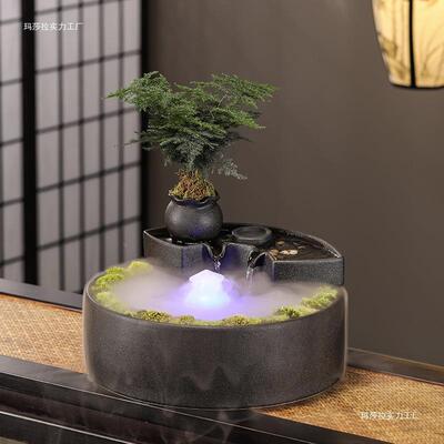 风水球MRR水摆循装环水喷件泉客流厅茶台桌面鱼缸饰品