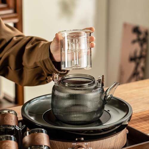 围炉煮茶套装用室内电陶炉茶器璃烧水壶网家红取暖玻F9979567烤火
