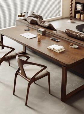 白蜡木书桌厅大长桌原木书学PSN桌一桌体习书法客桌工作台沙发边