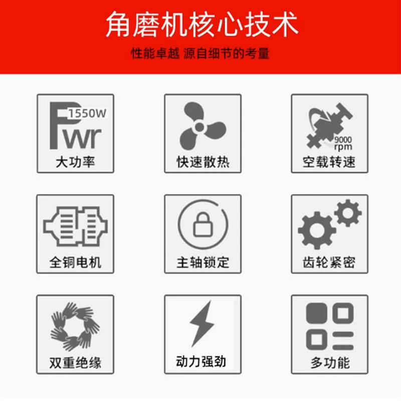 跨境力虎各型号109/8150S角磨机多功能角向磨光机电动工具切割机