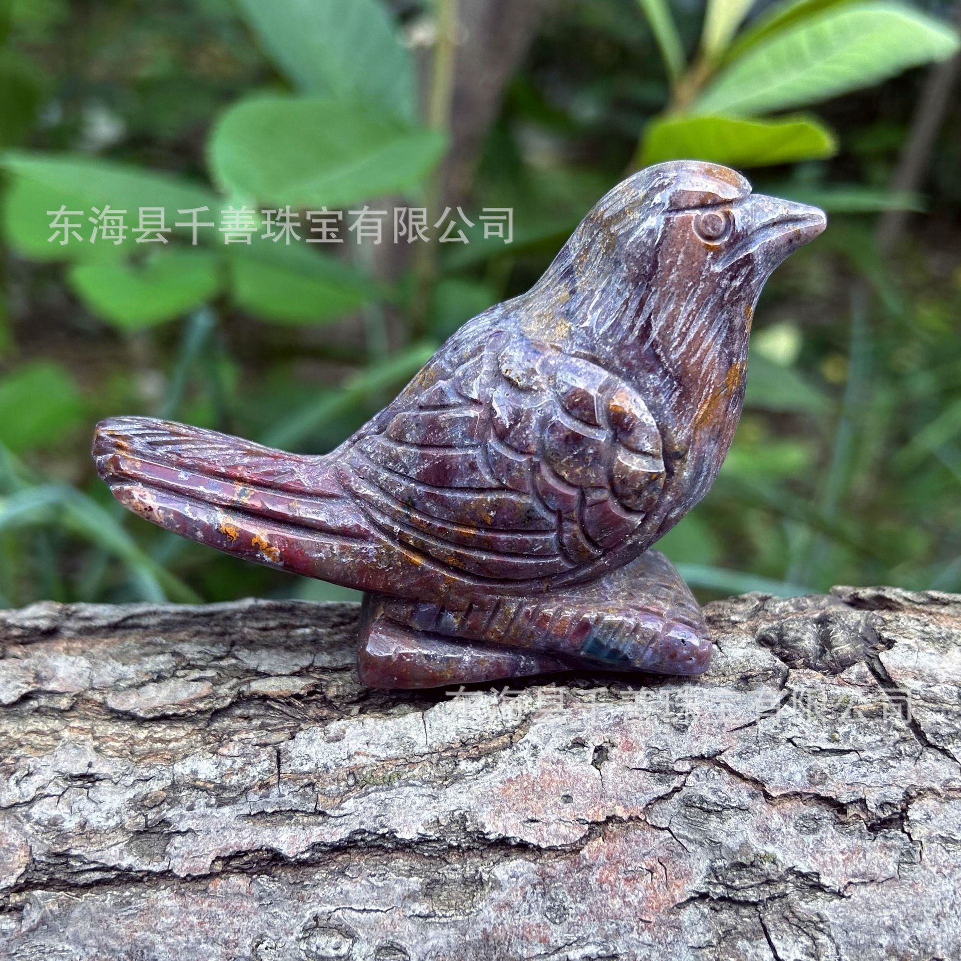 天然水晶海洋碧玉小鸟雕刻件跨境爆款水晶创意摆件收藏家居水晶石