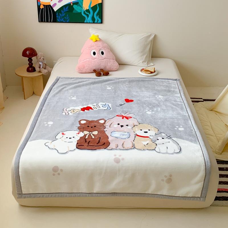 A类睡儿童毛毯婴儿卡通云毯幼+Vshup儿贝园子午毯小毛毯小被可爱