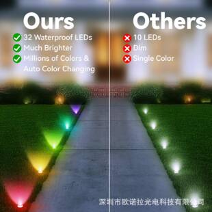 新款外防水院灯花园别墅草坪灯圣诞装1饰幻彩庭屋檐灯RGBI户C