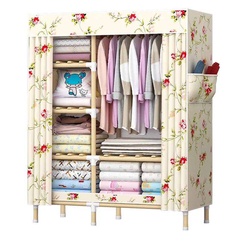 衣柜家用卧室组装实木简易布衣柜出租房用经济型收纳柜子结实耐