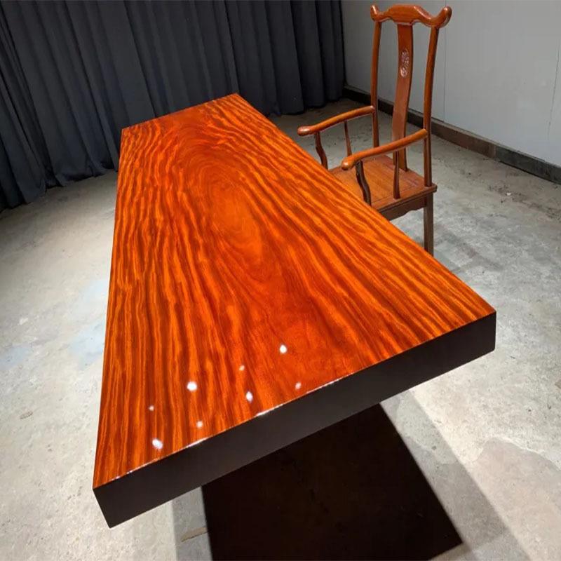 非塔洲红利实木大板议668桌柚木胡桃木原木茶桌现代简约公会桌整