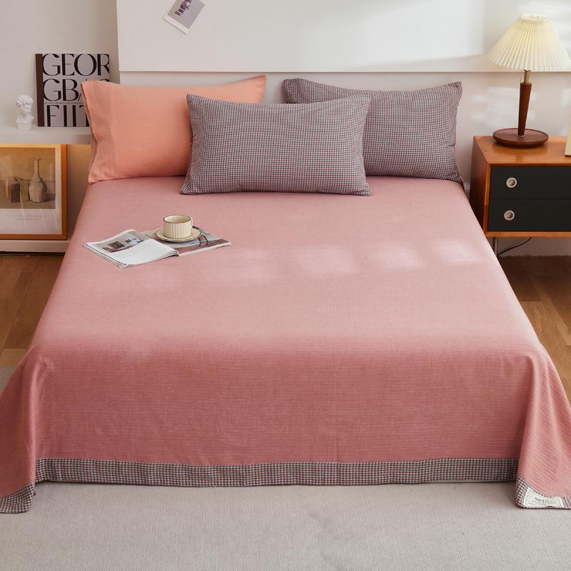 千鸟提花纯格棉床单1单件0CW3100000全人棉纯色双被单枕套三件套