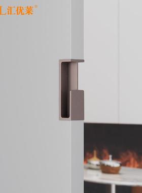 间带锁白色口门拉手木门暗拉手袋推拉谷仓帽门把手口袋X2257D衣移