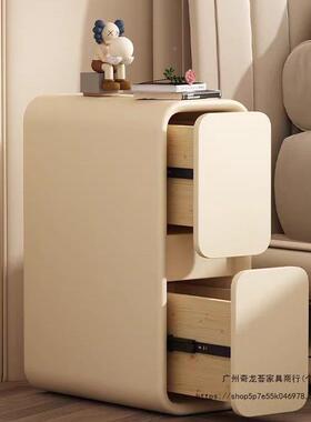 奶油床头柜CCM轻奢法式木实夹小型超窄缝迷20cm你现代简约床边人