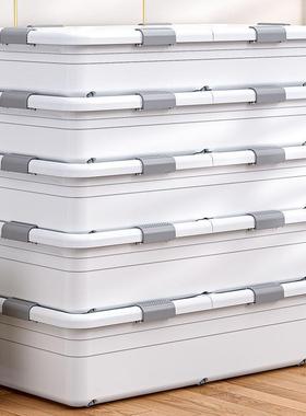 T5床底收纳箱家扁K平带轮床下储抽屉式衣JWU用服整理大收纳盒物