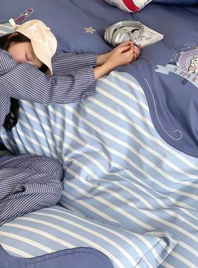 抱枕男孩全棉纯000085四件套卡送通刺100支长绒棉条纹绣床棉上用