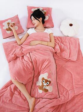 抱车枕被子子两用加厚二合一折叠M-240805汽车载枕头办公室午睡毯