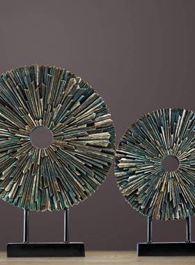 家装饰品圆满屏风高端摆件家唯居轻奢美BOE公桌样板房酒柜摆办设