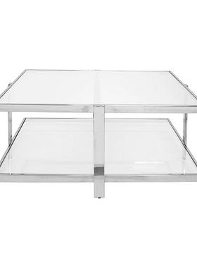 美AIL式现代轻样奢不锈钢方形茶几/式家具//别墅/板房美装设计软