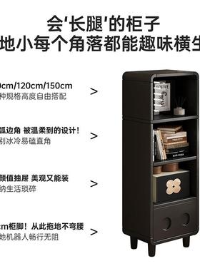 简易书架家CEK用转靠墙书柜储物一柜体客边厅美式角柜子黑色带腿