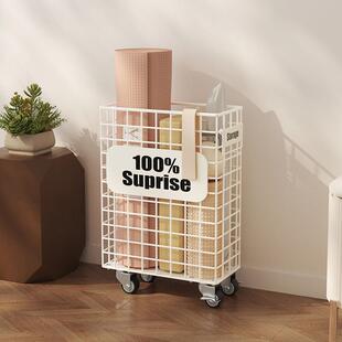 繁盛脏衣篓纳收筐铁艺YJT66折叠带脏衣高篮家夹缝用轮窄洗衣储物