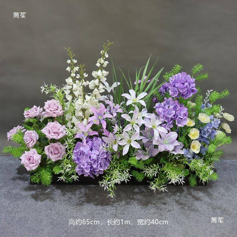 森系婚庆地排花艺挂花盆花绢花路引婚礼布置橱窗摆件绿植美垒德株