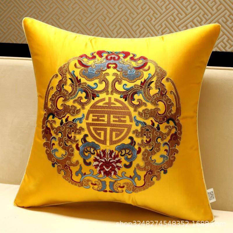 新中抱中枕厅国风高档刺绣沙发式靠枕客床JX头靠垫大腰枕含芯靠背