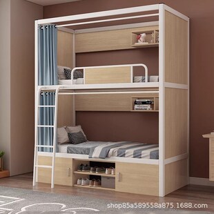 简约现代上下铺高低n子母床铁架床钢架款员工宿舍公寓双层床学生