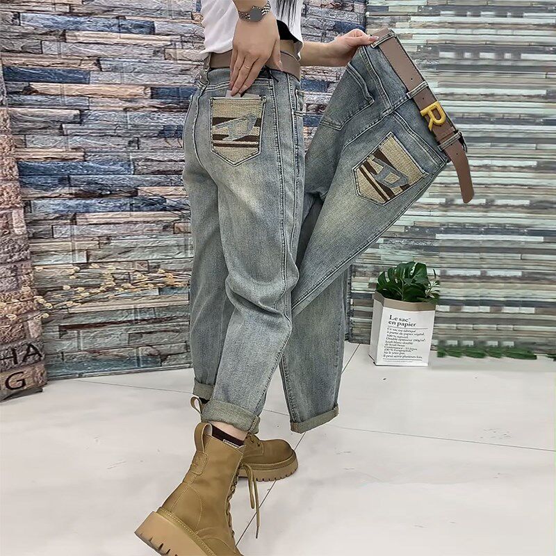 大码直筒牛仔裤女夏季薄款2024年新款爆款老爹裤子胖mm显瘦哈伦裤