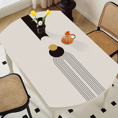 椭圆形餐桌垫防油防水o防烫皮革桌面保护垫轻奢高级感桌布茶几桌