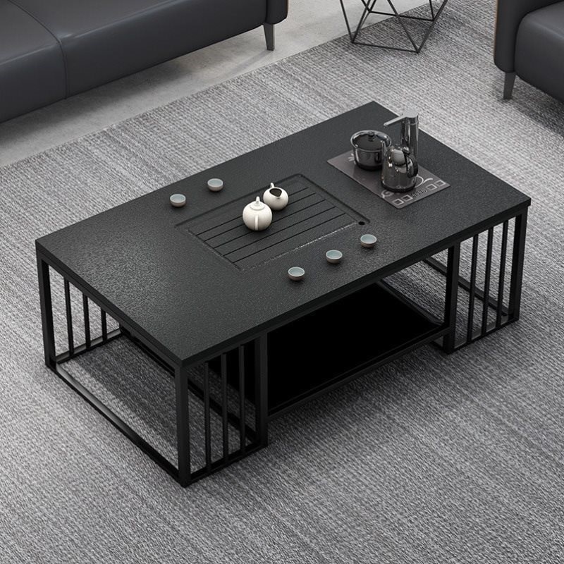 办公沙发 火烧石功夫茶桌 简A约大理石泡茶台办公茶几带电磁炉