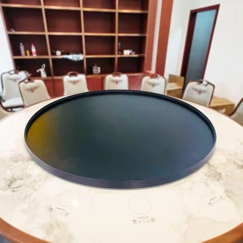 不锈钢圆形花盆不漏水新中式餐桌摆件黑色圆M盘肉插花景观定制花