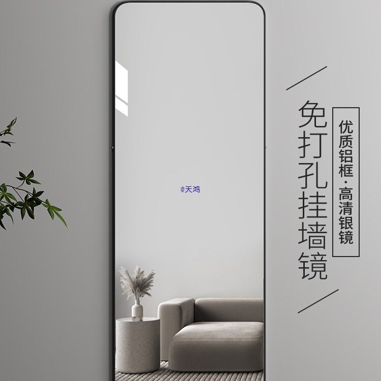 全身镜子贴墙自粘免打孔试衣镜子卧室家用宿舍风壁挂墙穿衣镜