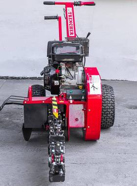 扶自走果园挖槽工手程埋管条VAP开沟机多链功能机汽油旋耕机