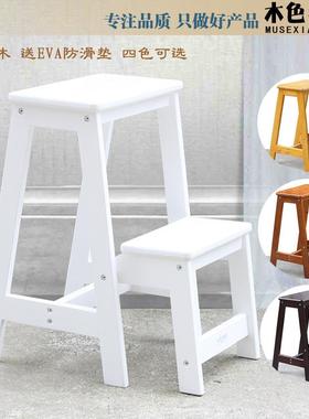 ?F7TS757S实木折叠梯凳梯两梯椅家用梯小木登高凳阶梯凳用室内梯