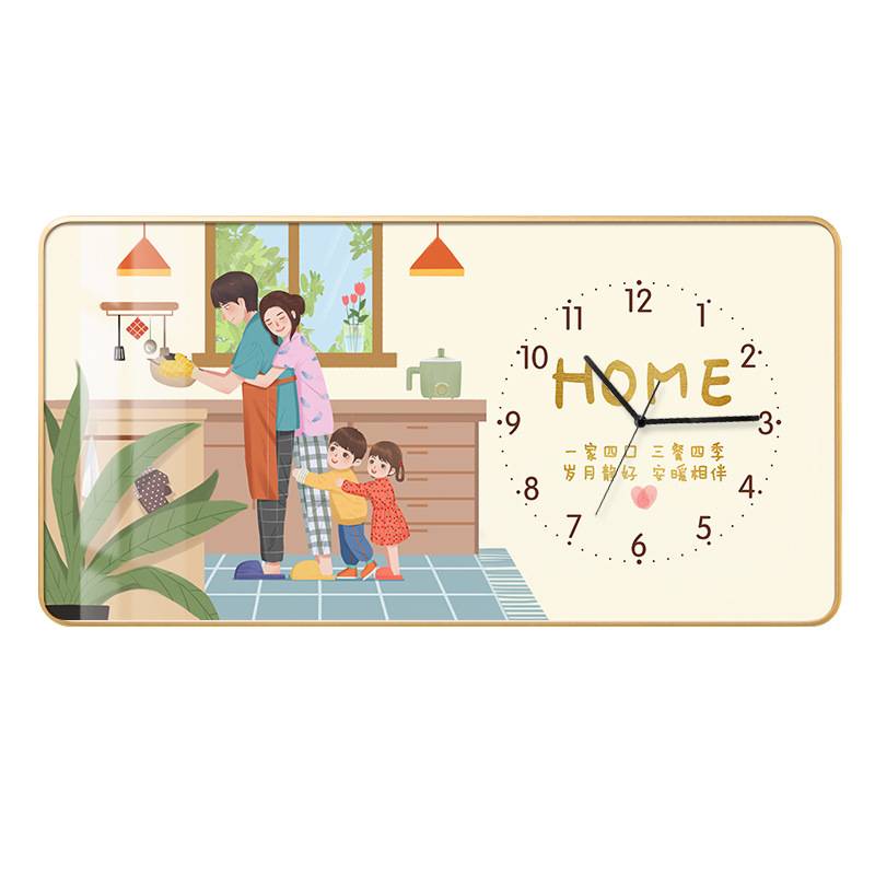 现代装饰挂钟餐厅装饰画万年历2022年新款创意卡通钟表挂钟客厅图片