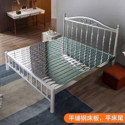 加厚加粗04不锈钢租床家1用米5双人床出房RYN公寓床架1.米公2寓床