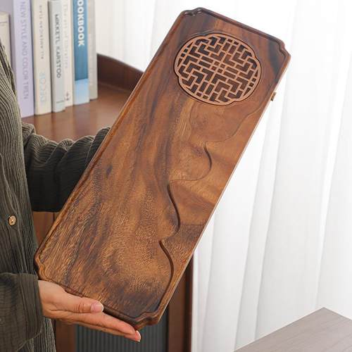 家用茶木质望窗质盘海茶托沥水行干茶具托盘茶道大小泡茶蓄水木旅