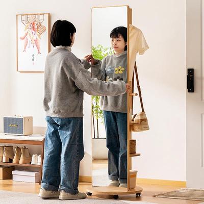 实木旋转衣架落严地卧室穿衣镜一体家式用多功挂能206CYJ试衣镜衣