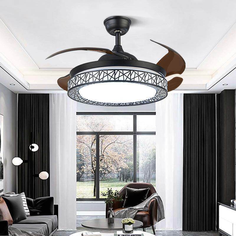 隐形吊扇灯现卧室客厅风扇703境灯餐厅书房LED现代简鸟约家用跨代