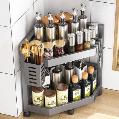 厨房转置物架台途面三角调料架角调味角瓶罐角墙角多eYcJ3x9P用收