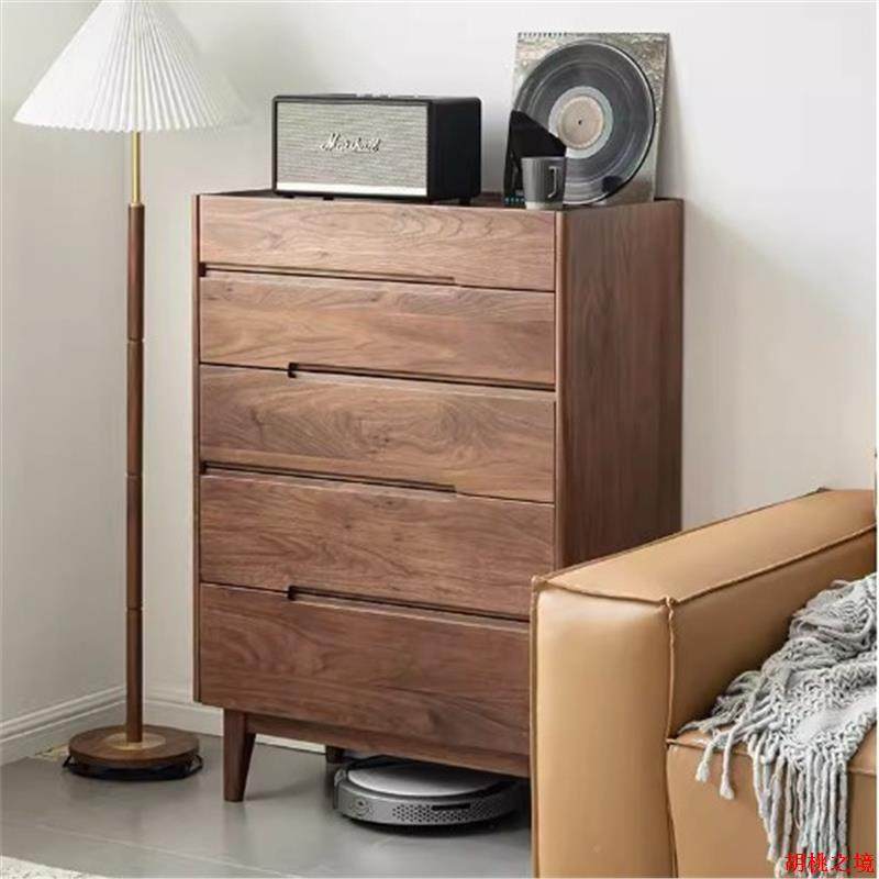 圆润五斗柜卧柜室客厅沙发边北黑桃木简约美胡MBQ五斗橱柜收纳小,标准件/零部件/工业耗材,车间地垫,淘宝优惠券,粉丝福利购,淘宝优惠卷
