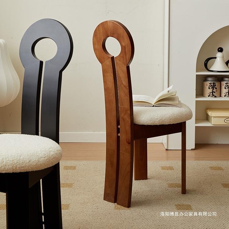 法式中卧复古123123木餐桌家用靠椅背网红设计室梳化妆凳人鱼钥匙