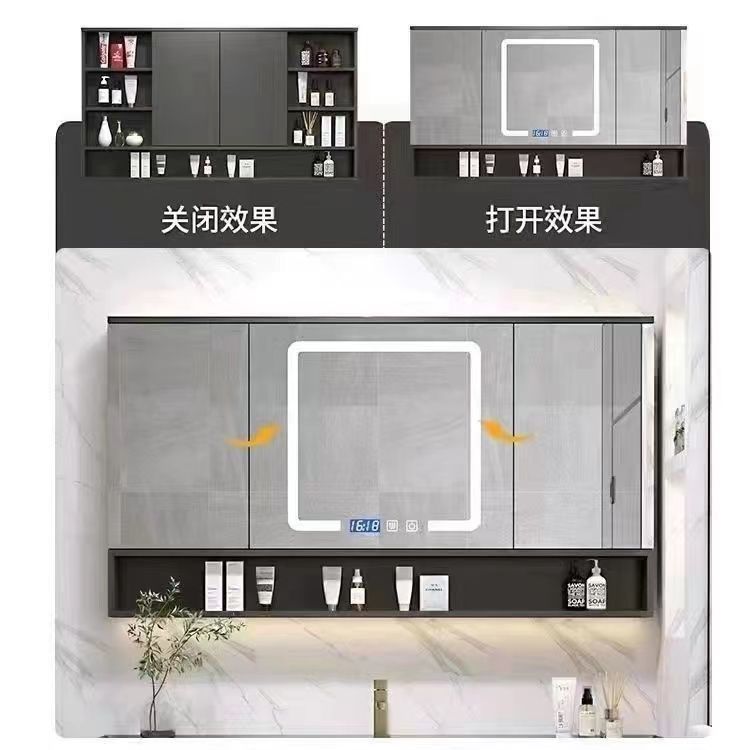 隐藏镜柜风水镜智能折叠式风水镜柜卫生间家用梳妆镜箱浴室柜镜柜