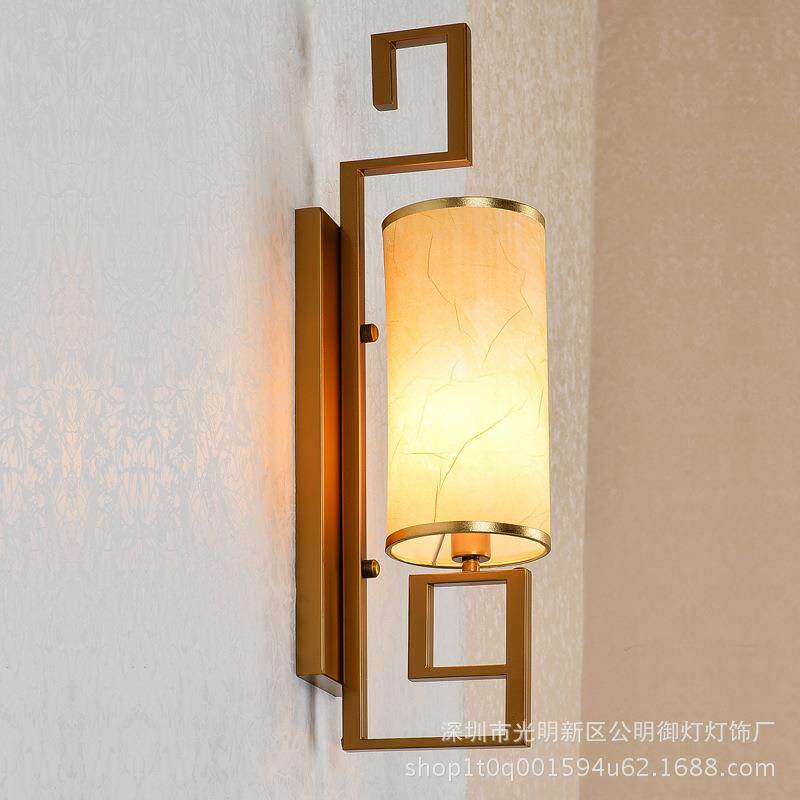 壁灯床头卧室壁070灯新现代店简约仿古酒过复道灯具客厅古中式壁