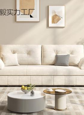 科技绒储布沙发两用可折叠床一体小UCU户型奶风油物单双人