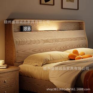 白蜡木实木床抽屉床1.8米现AKN简约主卧代榫卯物结构原木风储双人