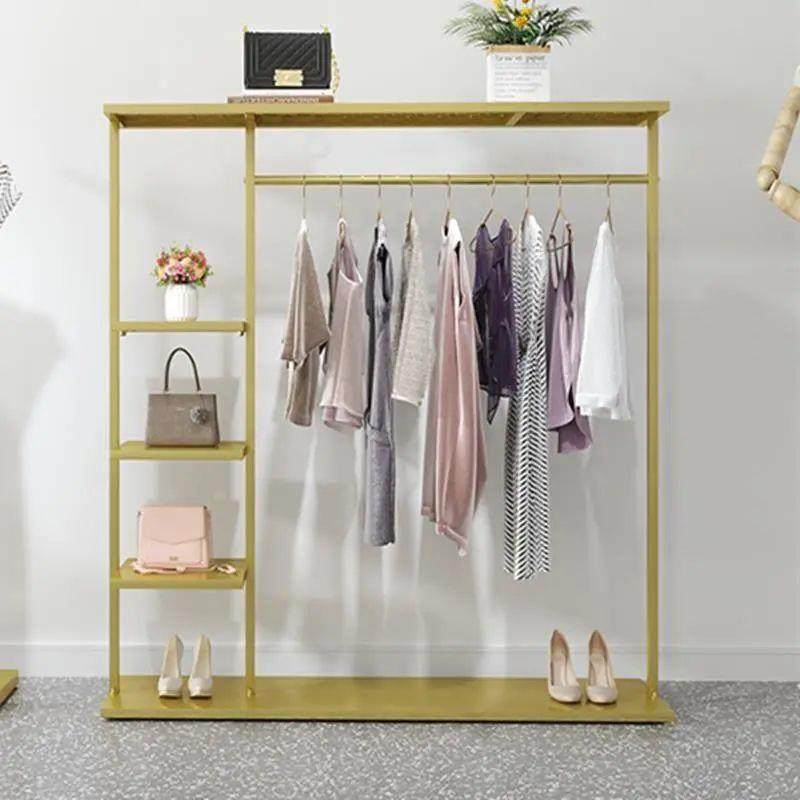 服装店展架式铁艺衣架架落地式卧室挂衣示架衣帽欧简易58857057挂