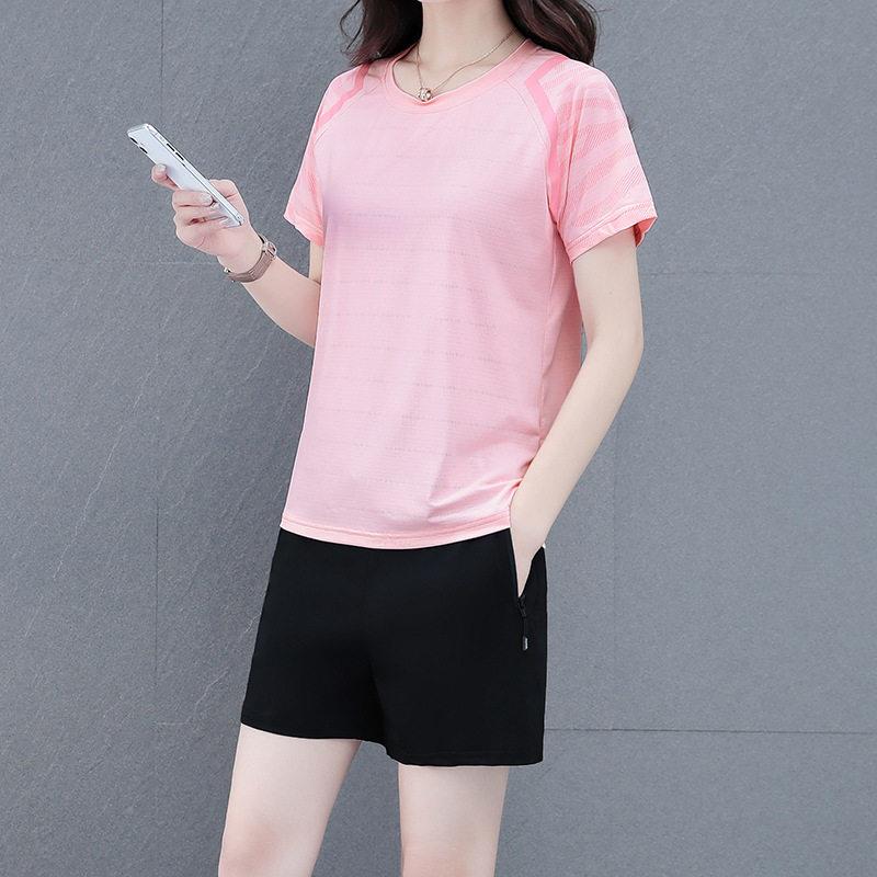 A361/SY7夏季冰运动休闲女套装年丝新速干短袖短裤宽松跑步款服两