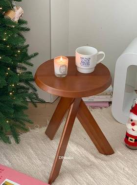 窗F775HT59W6中古沙发边原几实木家用茶几沙木发角几圆床边桌飘茶