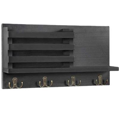 铁CH-24-12木装结面合墙饰置物架玄关钥匙收纳架壁挂信件盆栽多用