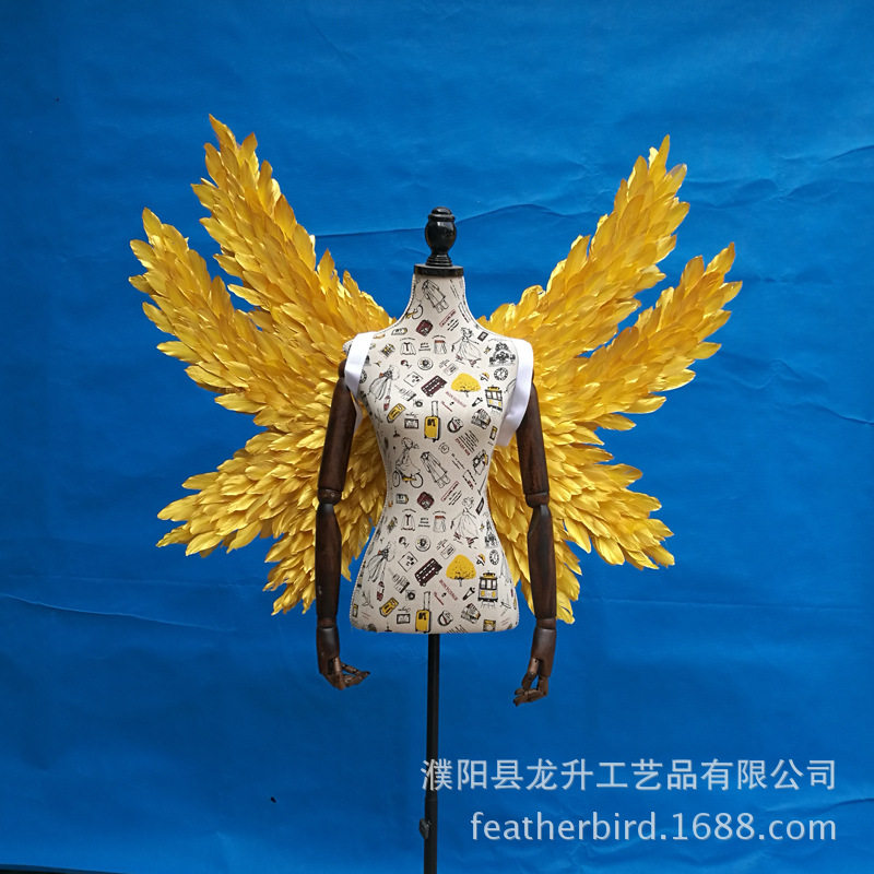 金色翅膀天使羽毛工艺品走秀演出表演舞蹈模特维密秀婚庆影楼