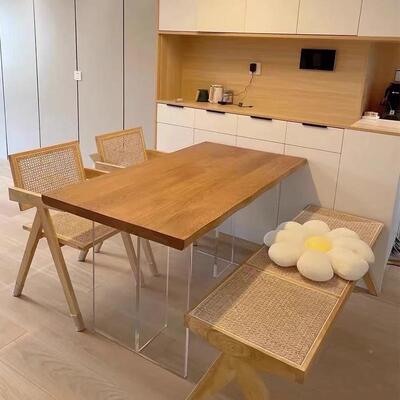 实木桌桌板原木大板ZDO白橡餐台降面红橡木书桌板升桌面板家具木