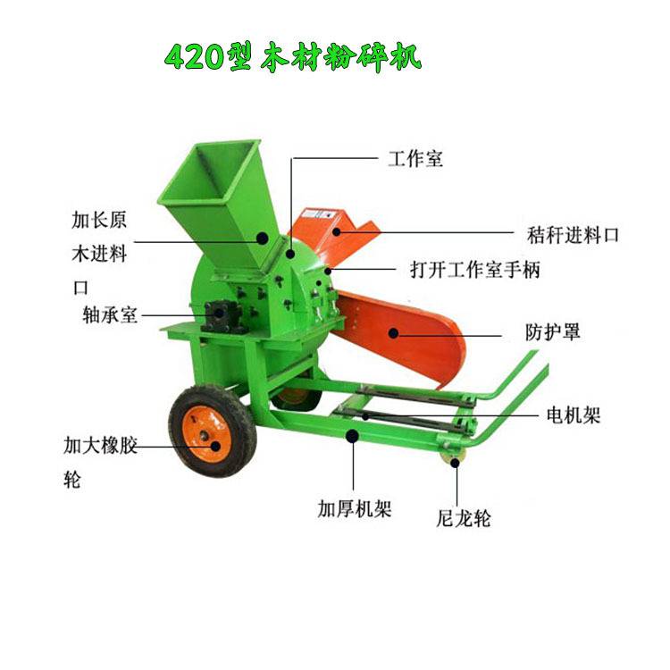 辽宁树枝树干粉碎机 电动园林果树粉碎机器 汽油树木枝干粉碎机
