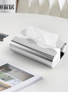 高档轻奢不锈钢纸巾盒餐厅巾收夹欧式饰西VGJ餐厅纸纳巾纸收纳装
